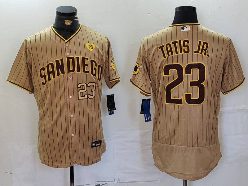 Men San Diego Padres #23 Tatis JR Brown stripe Elite 2024 Nike MLB Jersey style 2